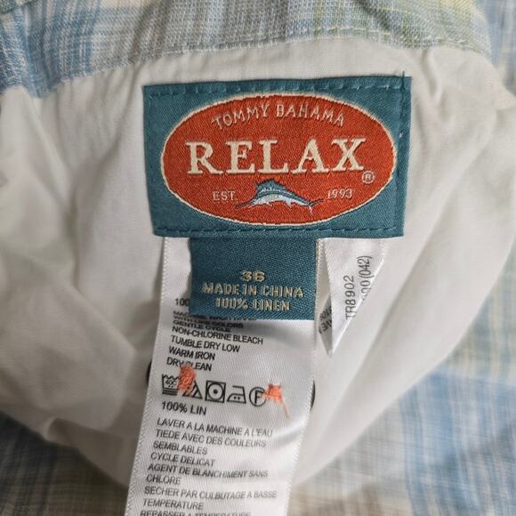 Tommy Bahama Relax Reversible Linen Shorts Size 36 – Plaid, Coastal Prep, 2-in-1 - Picture 3 of 16